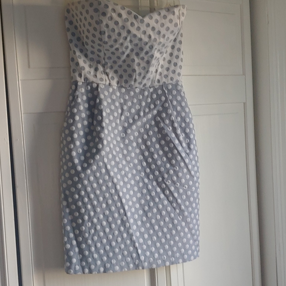 Blue white dot dress